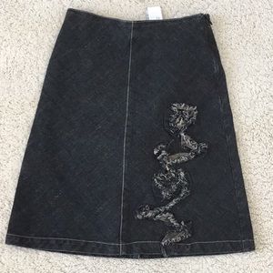 Miniman of France Black Denim Skirt  LOVE Girls 8 NEW